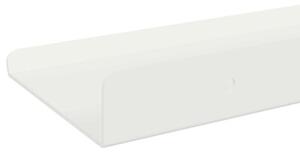 Wisząca półka w nowoczesnym stylu z matowej stali, biała, 30 x 9 x 2,5 cm