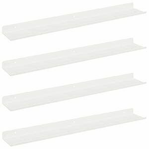 Wisząca półka minimalistyczna z matowej stali, biała, 60 x 9 x 2,5 cm