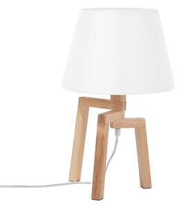 Skandynawska lampa stołowa nocna 42 cm biała jasne drewno Nalon Beliani