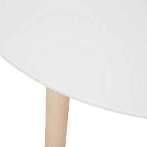 Stół do jadalni biały blat jasne drewniane nogi okrągły 90 cm Bovio Beliani