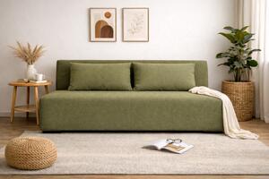 Sofa OKEYA 160 bez boków z funkcją spania, zielona