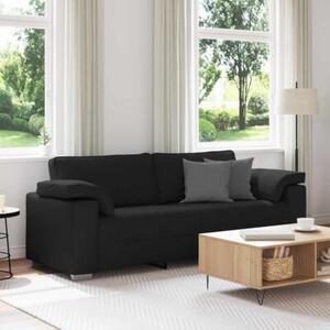 Sofa czarny 219 x 77 x 82 cm tkanina