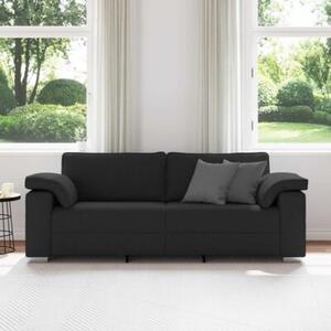 Sofa czarny 219 x 77 x 82 cm tkanina