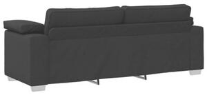 Sofa czarny 219 x 77 x 82 cm tkanina