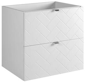Biała wisząca szafka pod umywalkę z 2 szufladami 60 cm A9-A43