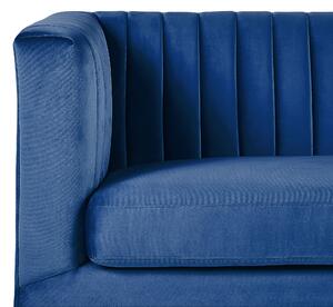 Sofa 3-osobowa niebieska tapicerowana welurowa ozdobne przezroczyste nóżki Arvika Beliani