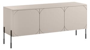 Szafka RTV trzydrzwiowa Sonatia na metalowych nogach 150 cm - kaszmir