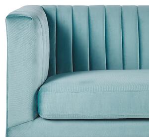 Sofa 3-osobowa jasnoniebieska tapicerowana welurowa ozdobne przezroczyste nóżki Arvika Beliani