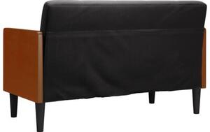 Sofa dwuosobowa z poduszkami waÅkowymi czarna 110 cm aksamit