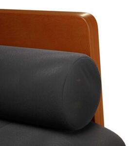 Sofa dwuosobowa z poduszkami waÅkowymi czarna 110 cm aksamit