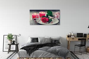Obraz na płótnie Róża serce świeczki