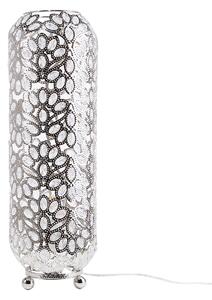 Metalowa lampa dekoracyjna podłogowa 62 cm kryształki kwiatki srebrna Volta Beliani
