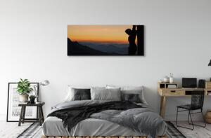Obraz na płótnie Ukrzyżowany Jezus zachód słońca