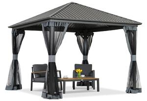 Metalowa altana Sardynia 3x3 z moskitierą Garden Point antracyt
