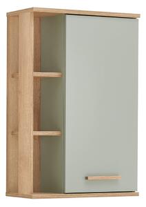 Zielona wisząca szafka łazienkowa w dekorze dębu 51x75 cm Set 963 – Pelipal