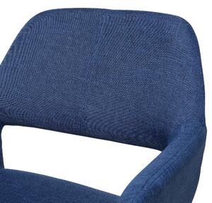 Zestaw 2 krzeseł ciemnoniebieski tapicerowane drewniane nogi do jadalni Chicago Beliani