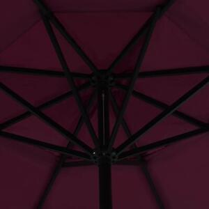 Parasol ogrodowy na słupku aluminiowym, 500 cm, bordowy