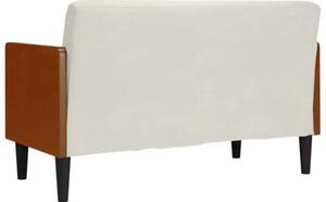 Sofa dwuosobowa z poduszkami w kolorze kremowym 110 cm