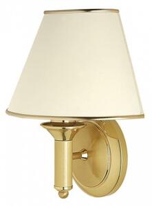 Klasyczny mosiężny satynowany kinkiet lampa ścienna z abażurem ecru Jupiter 287 Classic E27