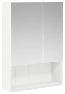 Szafka z lustrem do łazienki z półką biały 50 x 14,5 x 70 cm
