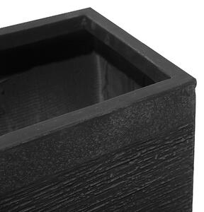 Doniczka gliniana włókno szklane kwadratowa 30x30 cm z otworami czarna Paros Beliani