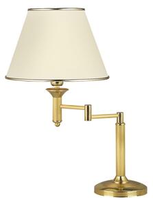 Mosiężna łamana lampa nocna stołowa z regulacją i abażurem Jupiter 206 Classic E27 56cm
