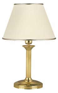 Lampa nocna stołowa z mosiężną satynową podstawą i stożkowym abażurem ecru z ramkami Jupiter 206A Classic E27 53cm
