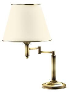 Mosiężna patynowana łamana regulowana lampa stołowa z abażurem ecru Jupiter 510 Classic E27 56cm