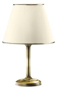 Mosiężna patynowana lampa stołowa nocna z abażurem ecru z ramką Jupiter 509 Classic E27 53cm