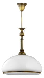 Mosiężna patynowana lampa sufitowa z solidnym szklanym mlecznym kloszem Jupiter 620 Zeus E27 40cm