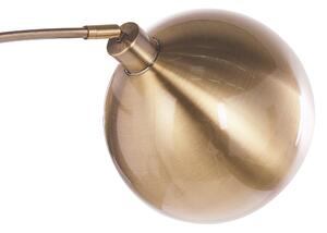Nowoczesna lampa podłogowa mosiądz metalowa okrągły klosz błyszcząca Paroo Beliani