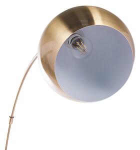 Nowoczesna lampa podłogowa mosiądz metalowa okrągły klosz błyszcząca Paroo Beliani