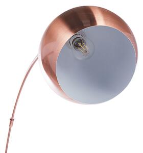 Nowoczesna lampa podłogowa miedziana metalowa okrągły klosz błyszcząca Paroo Beliani