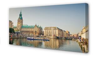 Obraz na płótnie Niemcy Rzeka katedra Hamburg