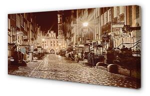 Obraz na płótnie Gdańsk Noc stare miasto