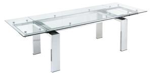 Stół do jadalni rozkładany LUBANA - Szkło hartowane i metal - Dla 8 – 10 osób