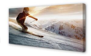 Obraz na płótnie Człowiek kijki narty