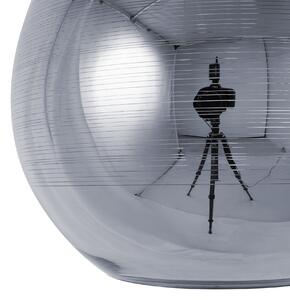 Lampa sufitowa wisząca srebrna szklany klosz kula Asaro Beliani