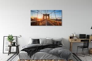 Obraz na płótnie Most wschód słońca wieżowce
