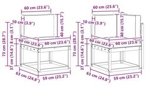ModuÅowy zestaw sof ogrodowych z litego drewna akacjowego z poduszkami