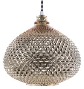 Lampa wisząca sufitowa owalny szklany klosz w stylu glamour złota Madon Beliani