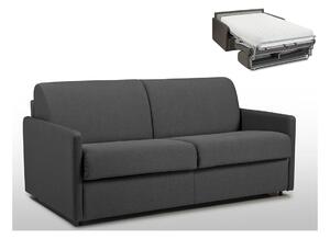 3-osobowa kanapa z ekspresowym mechanizmem rozkładania z tkaniny CALIFE - Kolor: szary - Wymiary miejsca do spania: 140 cm - Materac 22 cm
