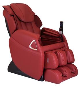 Fotel masujący LETO z obiciem skóropodobnym - System wprowadzający w stan nieważkości (antygrawitacyjny) - Czerwony