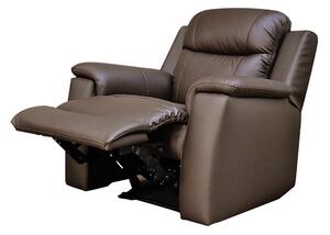Skórzany fotel z funkcją relax EVASION - brązowy