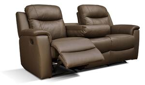 Skórzana kanapa 3-osobowa EVASION z funkcją relax - brązowy