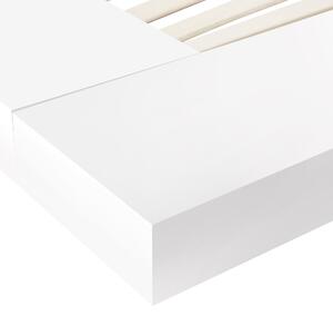 Łóżko 180x200 cm niska rama styl japoński stoliki nocne białe Zen Beliani