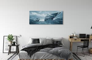 Obraz na płótnie Sztorm statek niebo morze