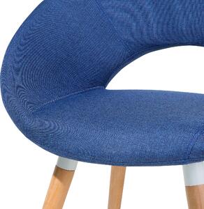 Komplet 2 krzeseł tapicerowanych do jadalni salonu styl retro niebieski Roslyn Beliani