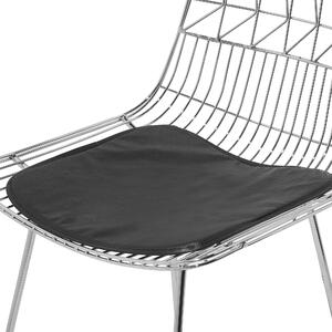 Zestaw 2 krzeseł barowych hokery metalowe srebrne poduszka z ekoskóry Preston Beliani