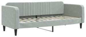Sofa rozsuwana z szufladami, jasnoszara, 80x200 cm, aksamit